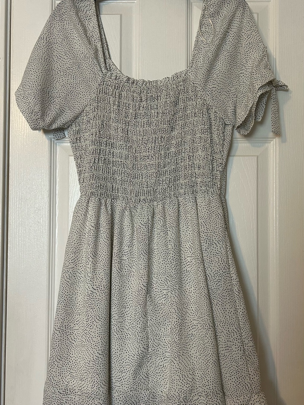 Sienna Sky White Mini Dress with Black Dot Print - Picture 2 of 4
